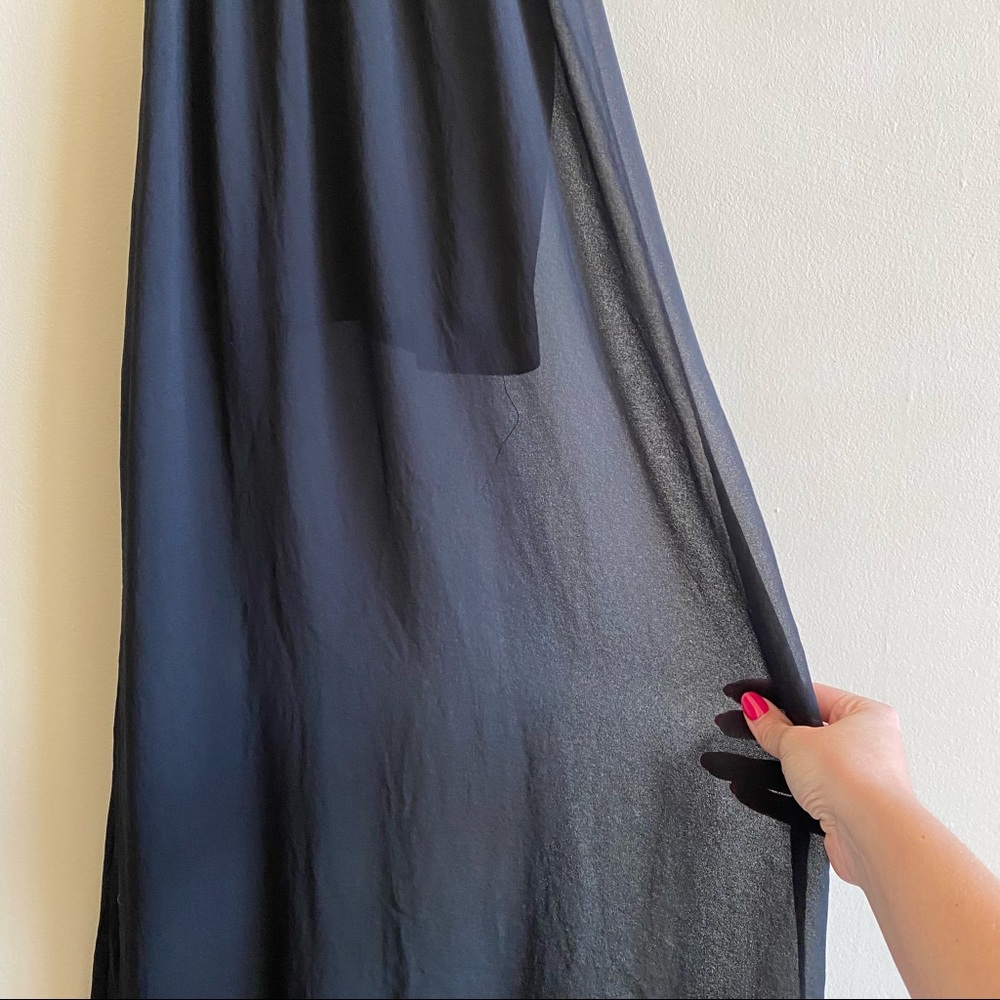 DEE ELLE Black Chiffon Maxi Dress Sheer Layer Size Small - Picture 4 of 10